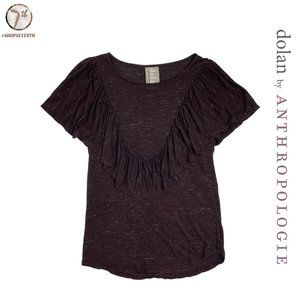(40% OFF) Anthropologie Mauve Ruffle Blouse Cute Boho Purple Top